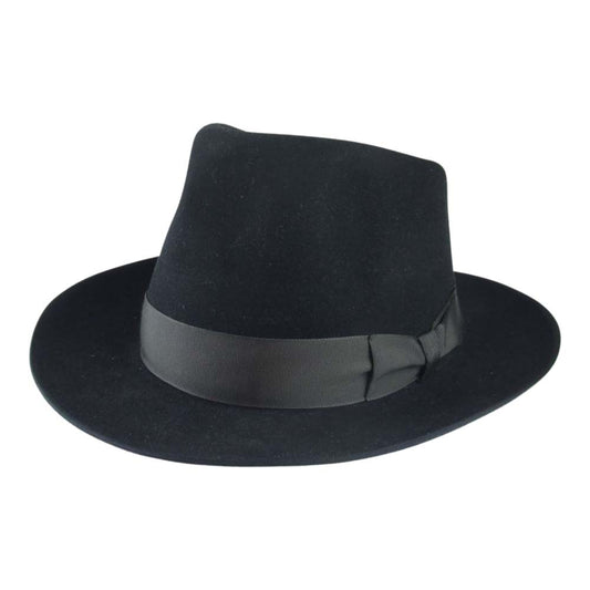 ファットハッター ビーバー ハット 中折れ 帽子 ブラック系 60【中古】