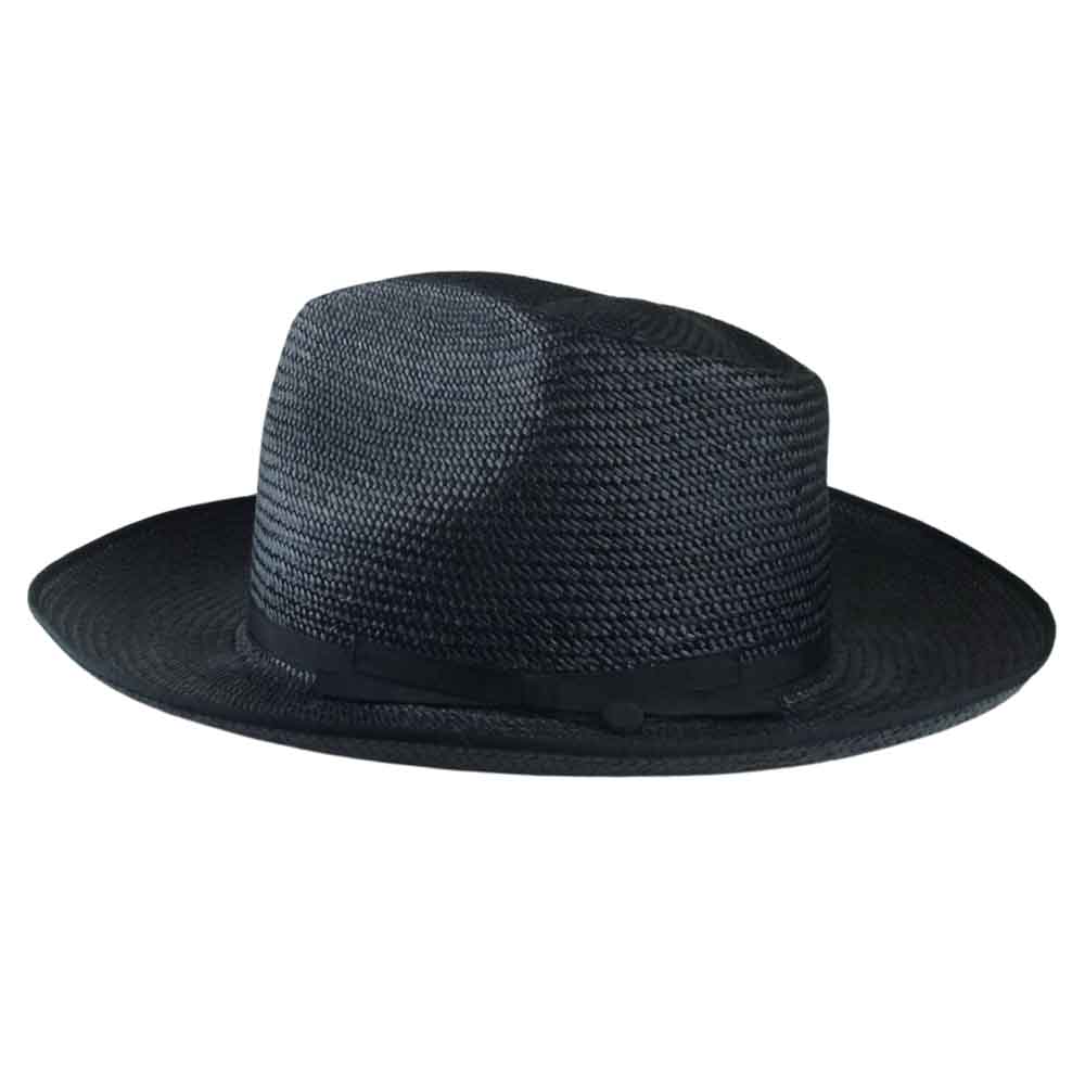 ファットハッター JOHNNY LOW ジョニー ロー パナマ ストロー ハット 帽子 ブラック系 60【中古】