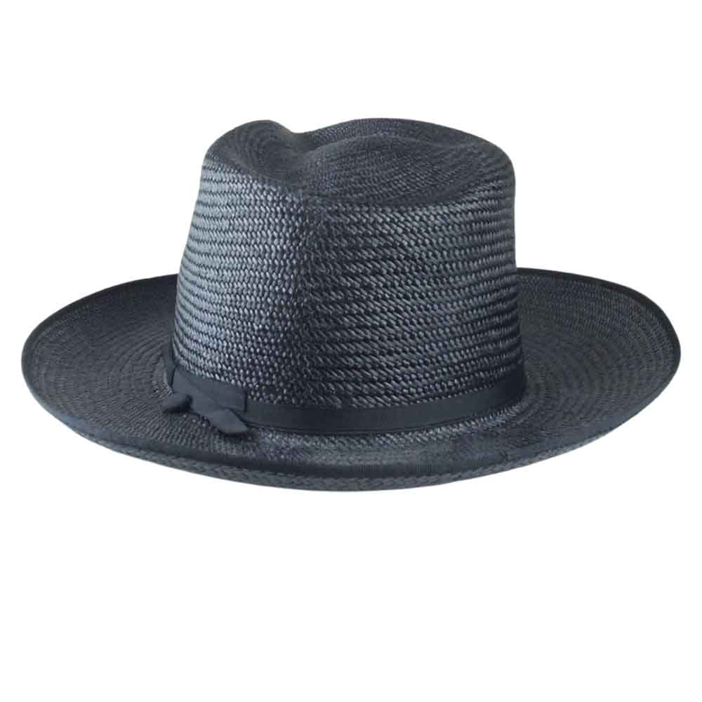 ファットハッター JOHNNY LOW ジョニー ロー パナマ ストロー ハット 帽子 ブラック系 60【中古】