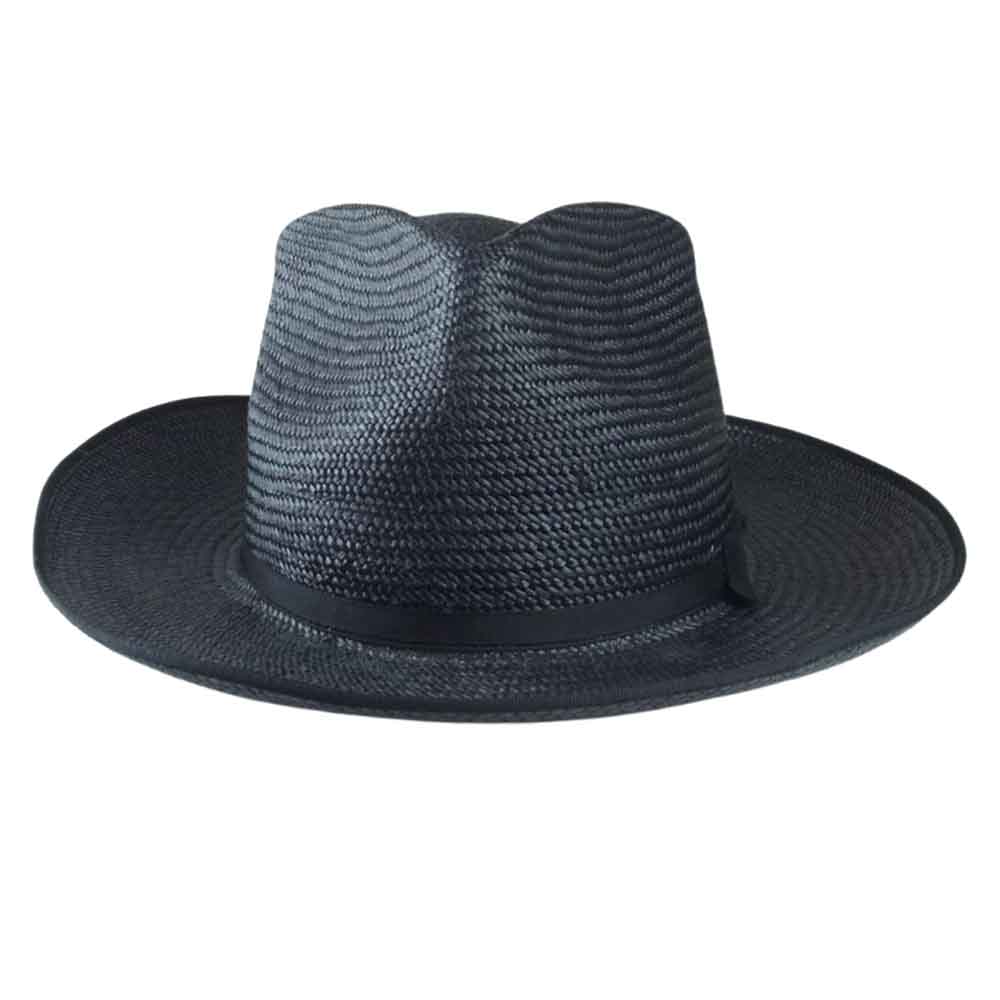 ファットハッター JOHNNY LOW ジョニー ロー パナマ ストロー ハット 帽子 ブラック系 60【中古】