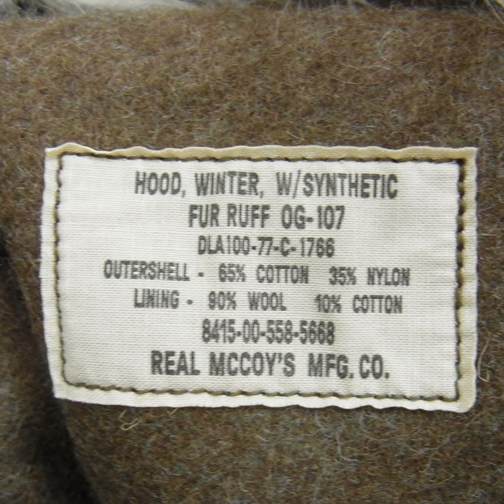 The REAL McCOY'S ザリアルマッコイズ MJ21111 PARKA MAN’S M-65 モッズコート ミリタリー フィールド ジャケット フード付属 カーキ系 M【中古】