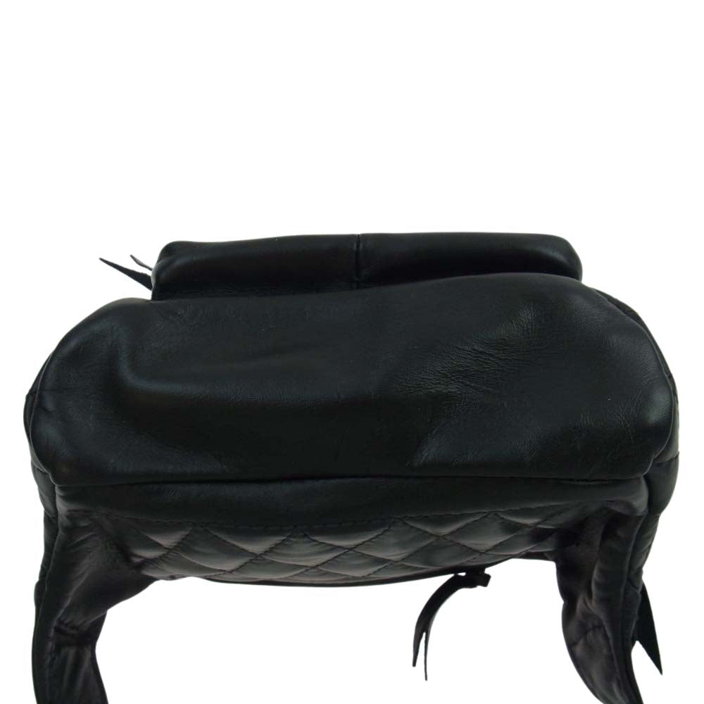 LANGLITZ LEATHERS ラングリッツレザーズ Padded Outside Pocket Waist Bag パデッド レザーウエストバッグ アウトサイド ポケット ブラック系【中古】