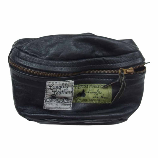 LANGLITZ LEATHERS ラングリッツレザーズ Horse Hide Inside Pocket Waist Bag ホースハイド インサイド ポケット ウエスト バッグ ブラック系【中古】