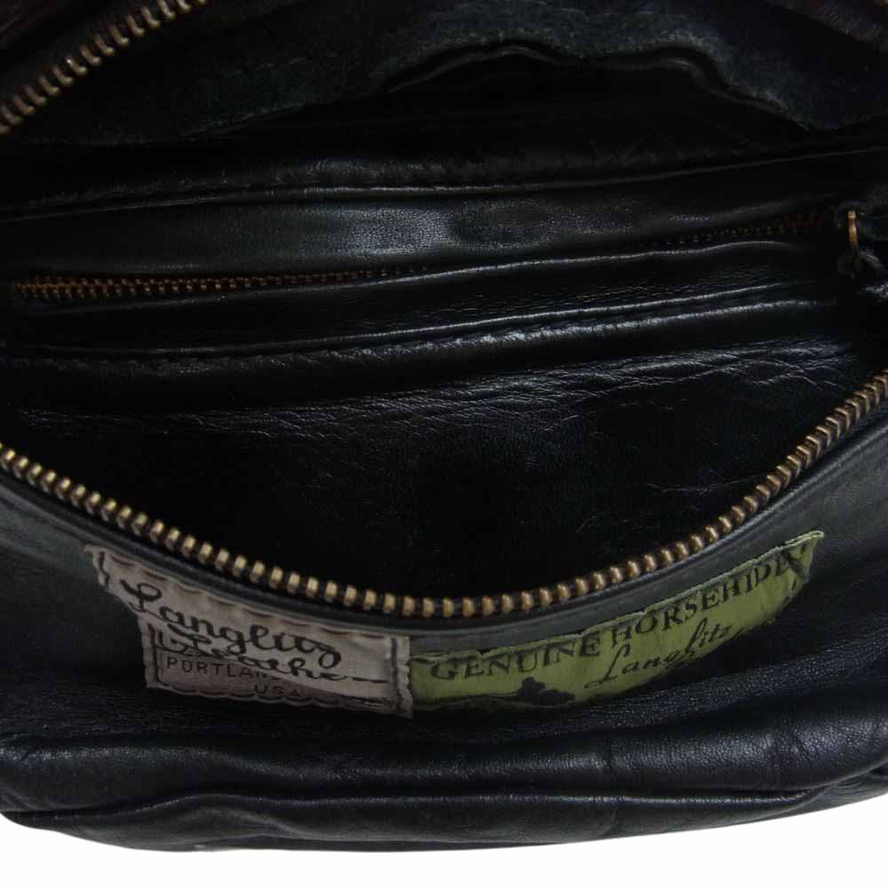 LANGLITZ LEATHERS ラングリッツレザーズ Horse Hide Inside Pocket Waist Bag ホースハイド インサイド ポケット ウエスト バッグ ブラック系【中古】