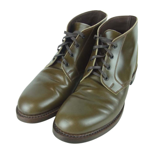 ジョン ロフグレン THE STEADFAST CHUKKA BOOTS SHINKI HIKAKU SHELL CORDOVAN OLIVE チャッカ ブーツ 新喜皮革 シェルコードバン カーキ系 オリーブ系 9.5D【中古】