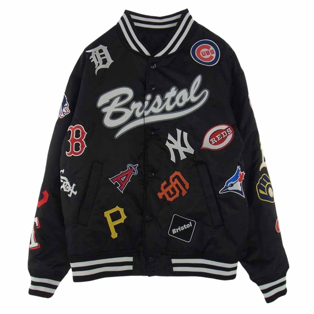 F.C.R.B. エフシーアールビー MM23-SF-1F12 FANATICS MLB TOUR ALL TEAM REVERSIBLE JK チーム ワッペン リバーシブル スタジャン ジャケット ブラック系 L【美品】【中古】