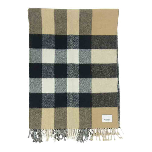 BURBERRY バーバリー 8015549 HALF MEGA CHECKED SCARF TBロゴ リバーシブル ハーフ メガ ノバチェック スカーフ ストール マフラー ブラウン系【中古】