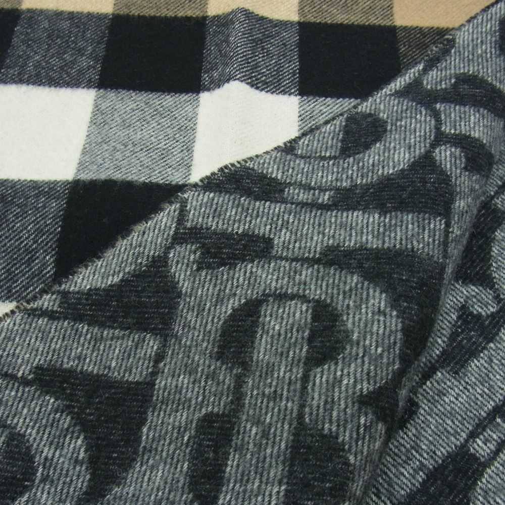 BURBERRY バーバリー 8015549 HALF MEGA CHECKED SCARF TBロゴ リバーシブル ハーフ メガ ノバチェック スカーフ ストール マフラー ブラウン系【中古】