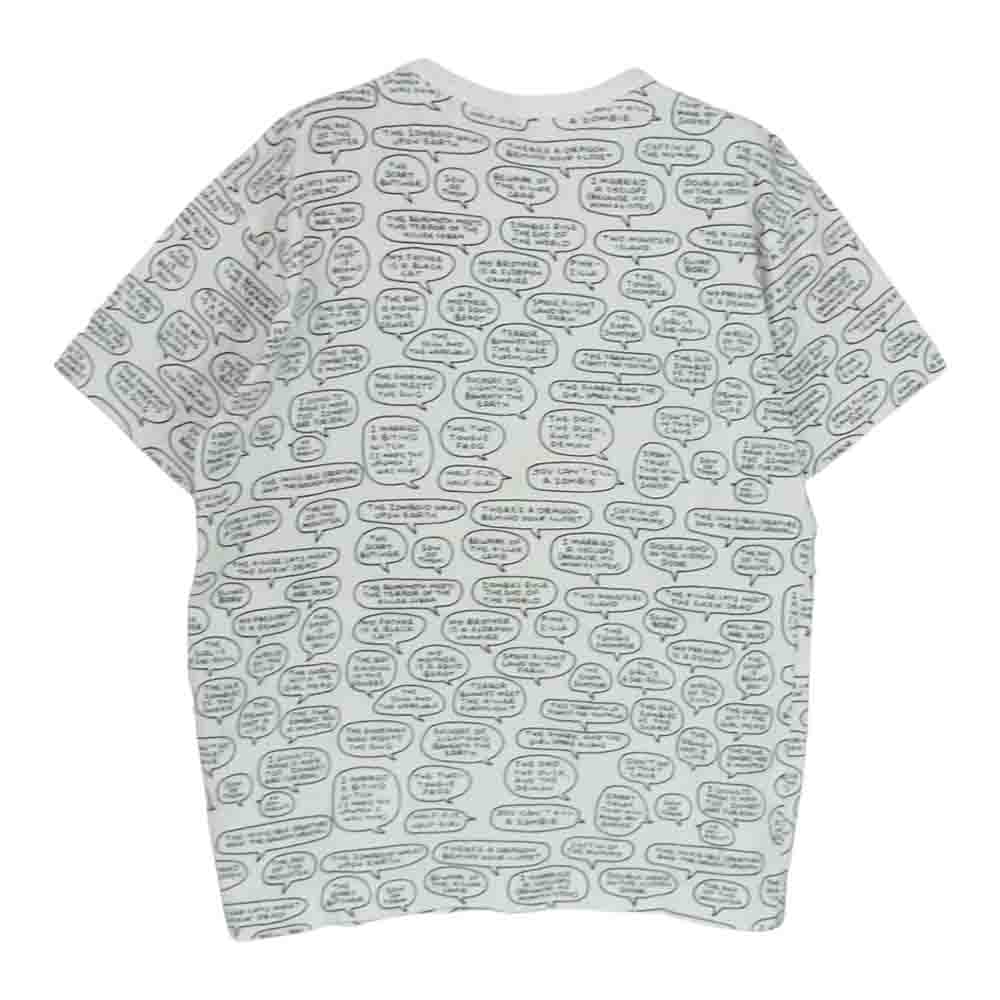 PLAY COMME des GARCONS プレイコムデギャルソン AD2011 AZ-T154 ×Matt Groening マットグレイニング ハートロゴ刺繍 総柄 半袖 Tシャツ ホワイト系 M【中古】