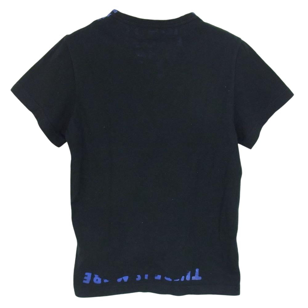 MAISON MARTIN MARGIELA メゾンマルタンマルジェラ 00720/0062 ここのえタグ AIDS T-Shirt エイズプリント Vネック 半袖 Tシャツ ブラック系 S【中古】