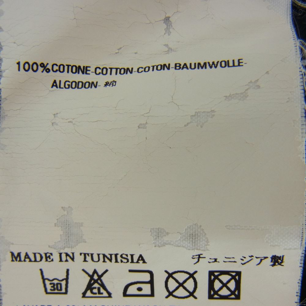MAISON MARTIN MARGIELA メゾンマルタンマルジェラ 00720/0062 ここのえタグ AIDS T-Shirt エイズプリント Vネック 半袖 Tシャツ ブラック系 S【中古】