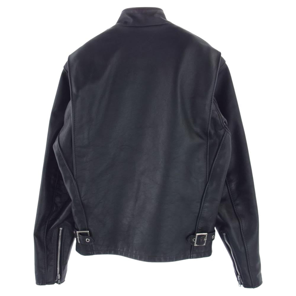 schott ショット 641E USA製 ボアライナー付属 シングル ライダース レザージャケット ブラック系 34【中古】