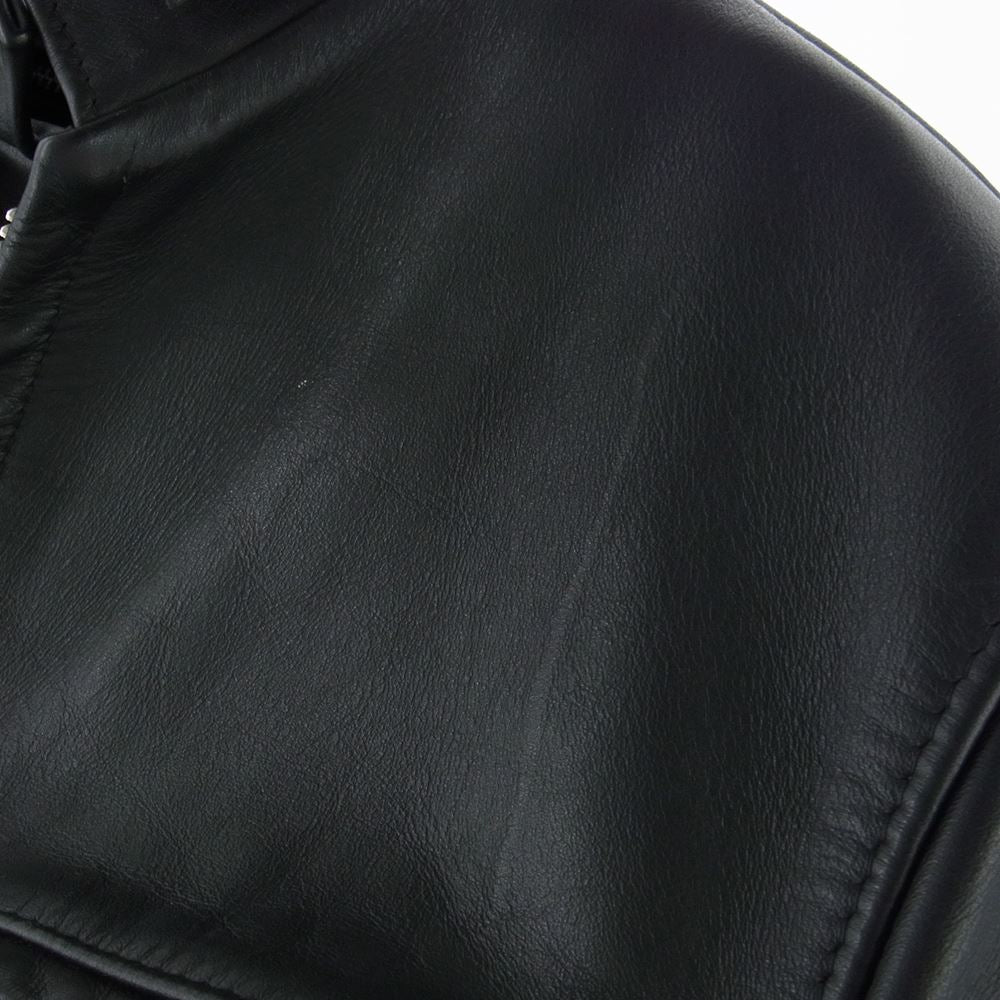 schott ショット 641E USA製 ボアライナー付属 シングル ライダース レザージャケット ブラック系 34【中古】