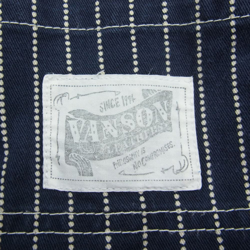 VANSON バンソン ウォバッシュ ストライプ クロスボーン刺繍 ウエスト