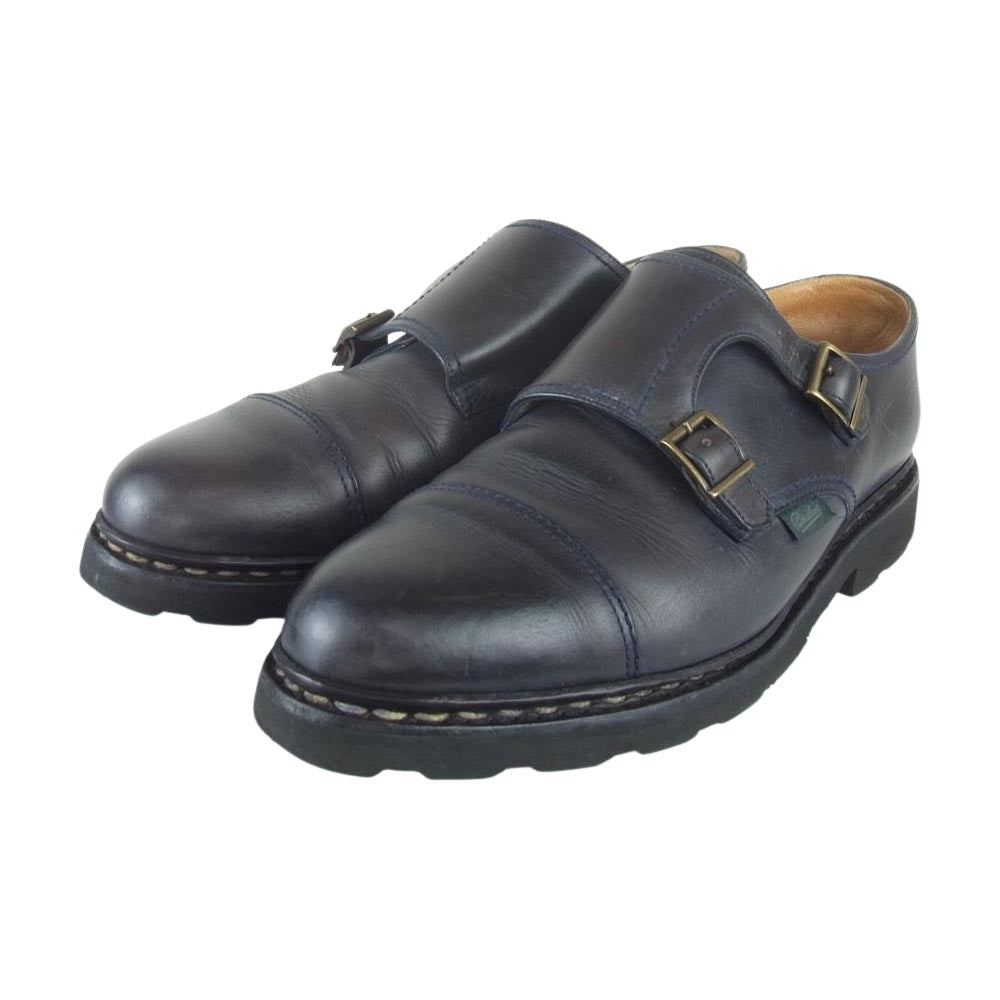 Paraboot パラブーツ 8398 WILLAM ウィリアム ダブルモンク ストラップ ドレスシューズ ダークネイビー系 8【中古】