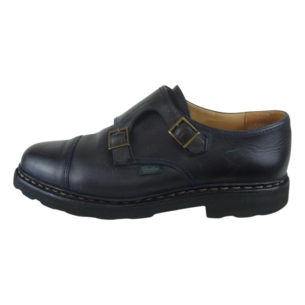 Paraboot パラブーツ 8398 WILLAM ウィリアム ダブルモンク ストラップ ドレスシューズ ダークネイビー系 8【中古】