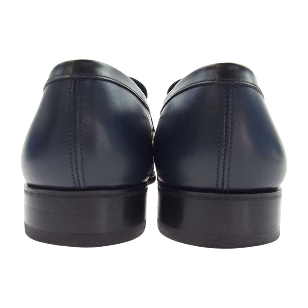 J.M WESTON ジェイエムウエストン #180 SIGNATURE LOAFER レザー シグネチャー ローファー  ネイビー系 7E【中古】