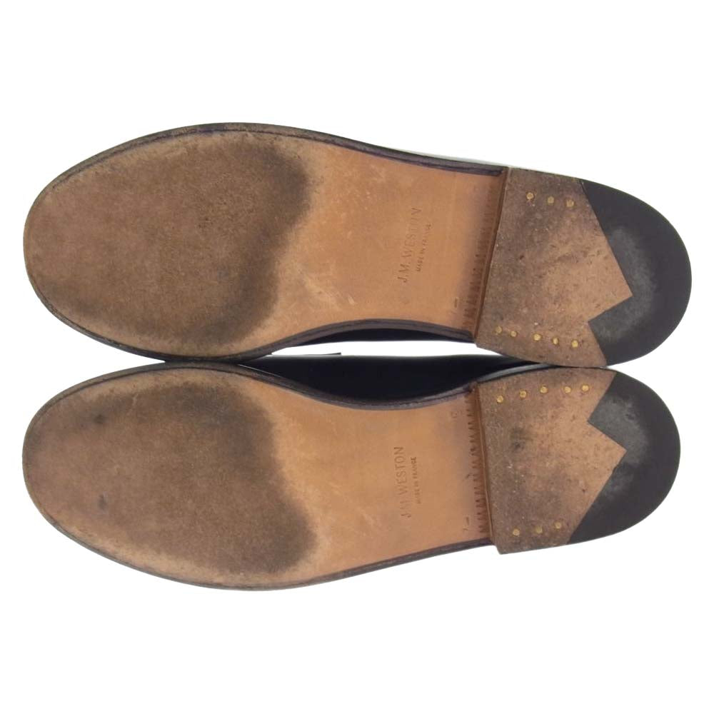 J.M WESTON ジェイエムウエストン #180 SIGNATURE LOAFER レザー シグネチャー ローファー  ネイビー系 7E【中古】