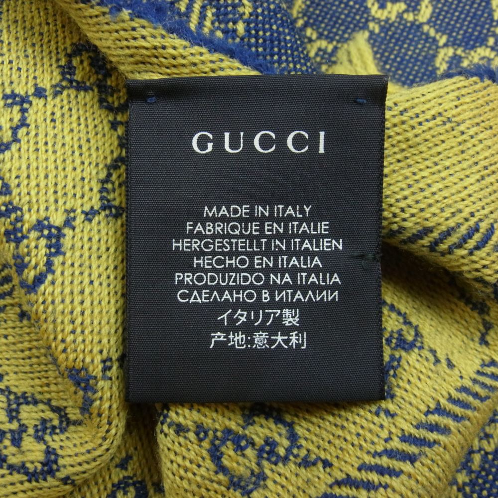 GUCCI グッチ GGジャガード ロゴ ストール パープル系 ネイビー系【中古】