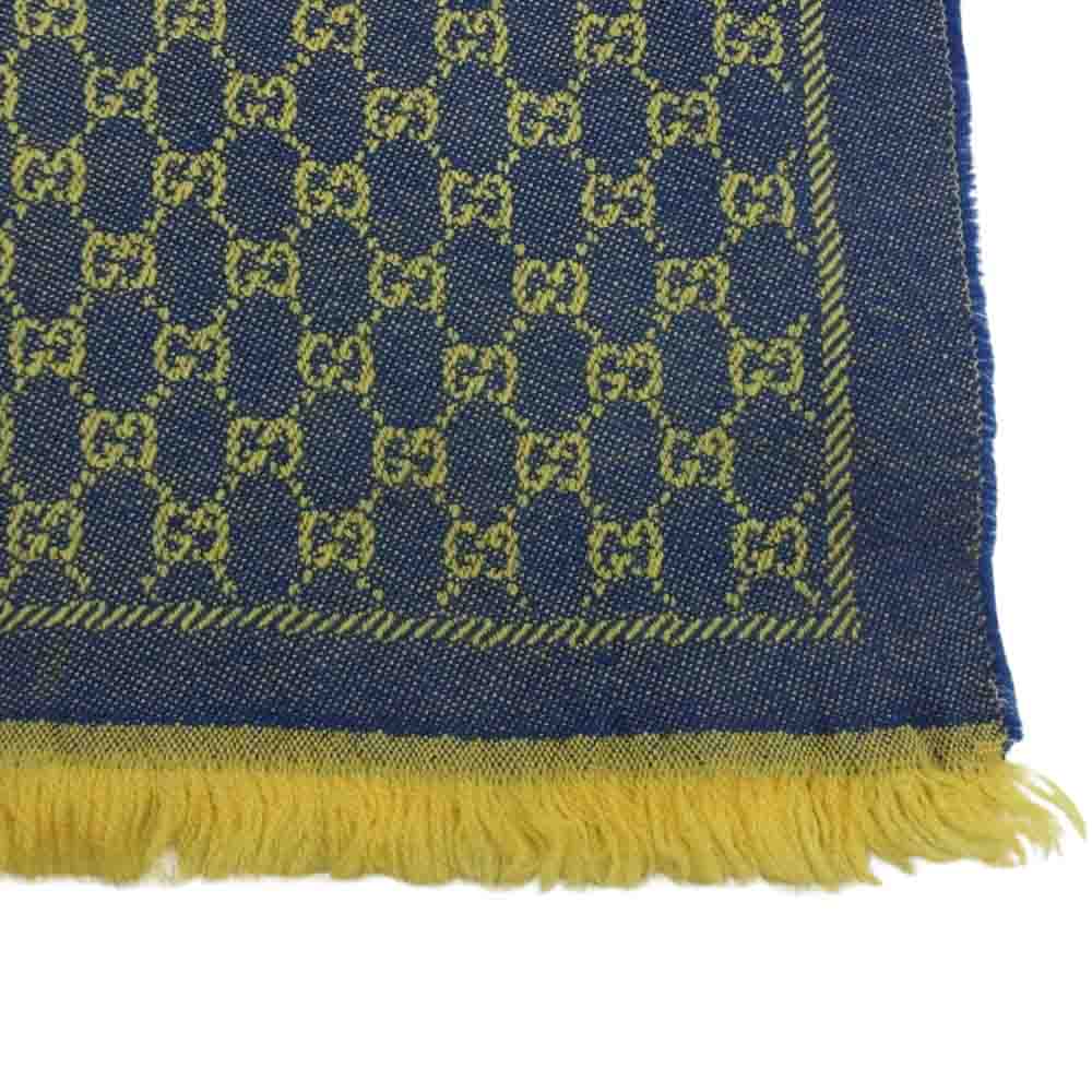 GUCCI グッチ GGジャガード ロゴ ストール パープル系 ネイビー系【中古】