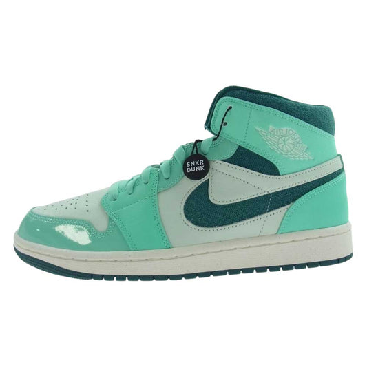 NIKE AIR JORDAN ナイキ ジョーダン DZ3745-300 WMNS Air Jordan 1 Mid SE Bleached Turquoise ウィメンズ ミッド SE ブリーチドターコイズ ハイカットスニーカー ライトグリーン系 26.5cm【極上美品】【中古】