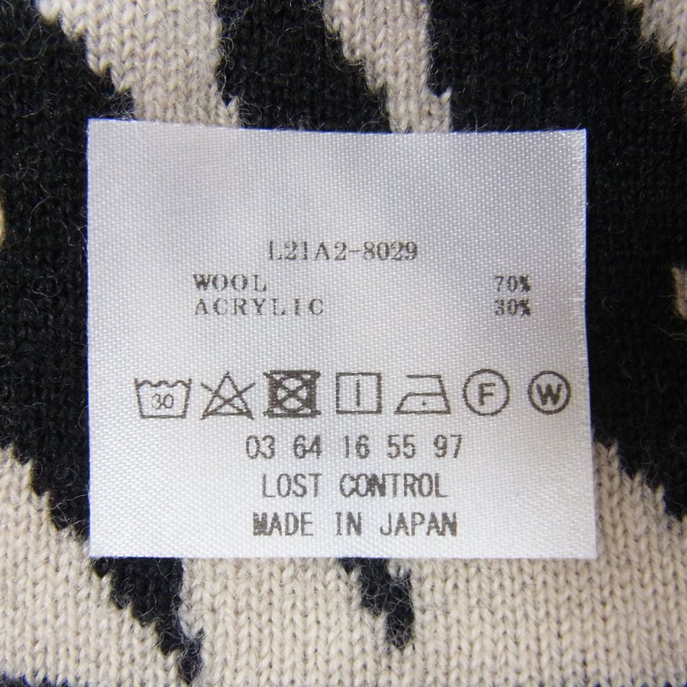 LOST CONTROL ロストコントロール Jacquard Neck Warmer ジャガード ネック ウォーマー ブラック系【中古】