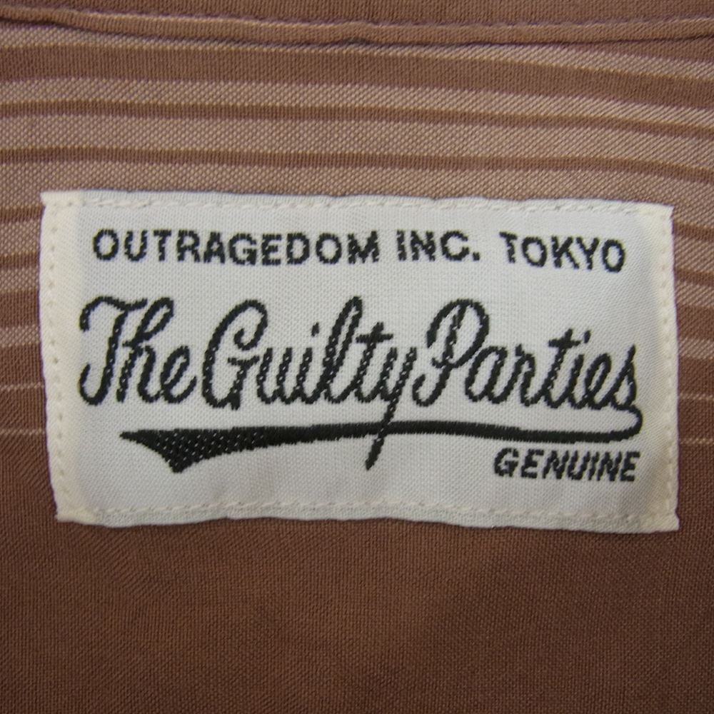 WACKO MARIA ワコマリア 22AW 22FW-WMS-OC01 STRIPED OPEN COLLAR SHIRT L/S ストライプ オープンカラー 長袖 レーヨン シャツ ブラウン系【中古】