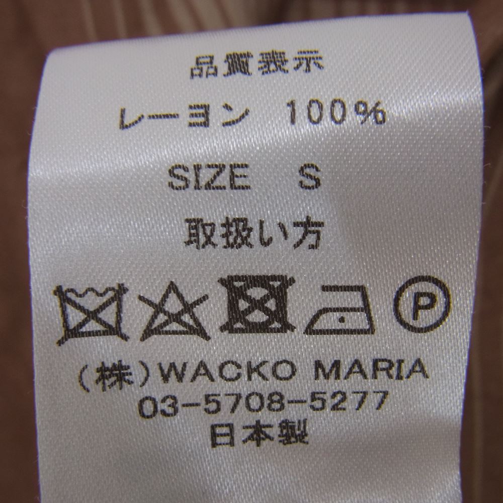 WACKO MARIA ワコマリア 22AW 22FW-WMS-OC01 STRIPED OPEN COLLAR SHIRT L/S ストライプ オープンカラー 長袖 レーヨン シャツ ブラウン系【中古】
