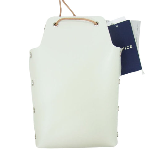 Hender Scheme エンダースキーマ 23-092-310-1081 Assemble Neck Pouch L ネックポーチ レザー ショルダーバッグ ホワイト系 F【美品】【中古】