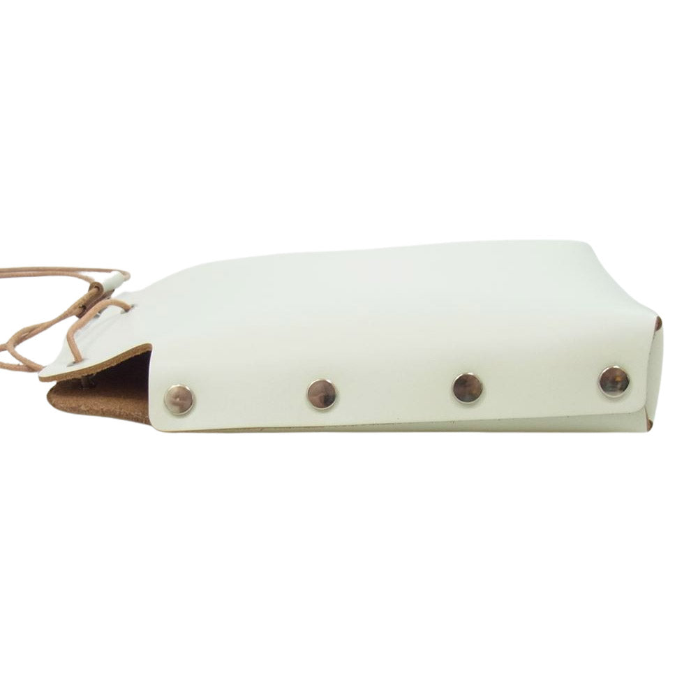 Hender Scheme エンダースキーマ 23-092-310-1081 Assemble Neck Pouch L ネックポーチ レザー ショルダーバッグ ホワイト系【美品】【中古】 Hender Scheme エンダースキーマ 23-092-310-1081 Assemble Neck