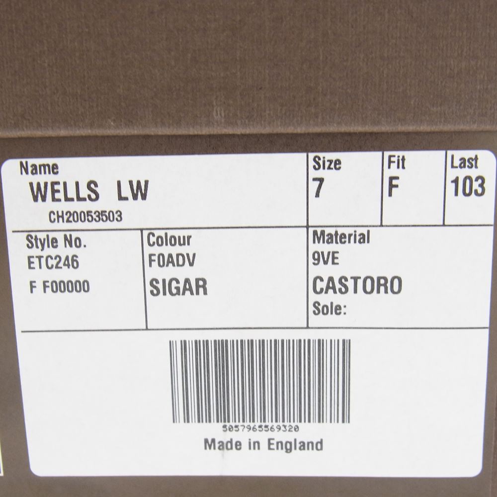 CHURCH'S チャーチ ETC246 WELLS LW CAASTORO SIGAR 103ラスト サイドゴア レザー チェルシーブーツ ブラウン系 7【中古】
