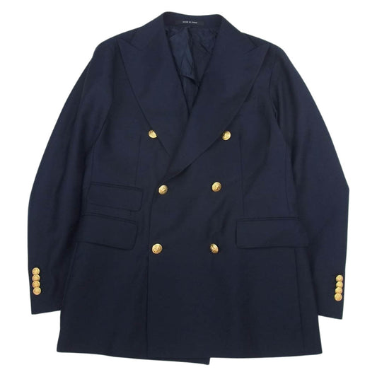 タリアトーレ × BRILLA per il gusto ブリッラペルイルグスト別注 1SBM20D 金ボタン ダブルブレスト 紺ブレ ブレザー ジャケット ネイビー系 46【美品】【中古】