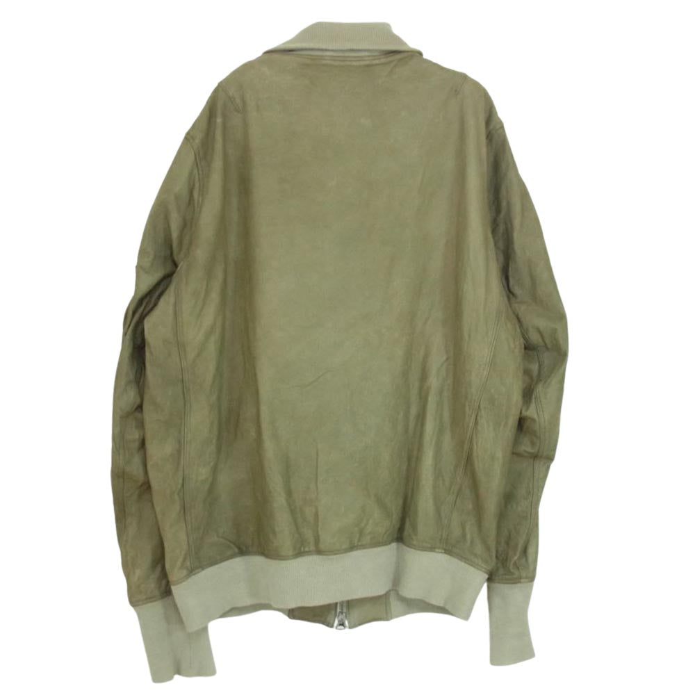 SISII シシ リブ レザー ブルゾン カーキ系 M【中古】