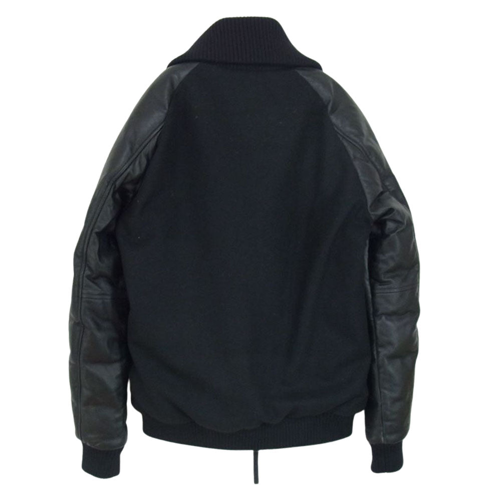 DUVETICA デュベティカ 国内正規品 POLINICE ポリニーチェ ドンキーカラー 袖レザー切替 スタジャン スタジアム ダウンジャケット  ブラック系 L【中古】