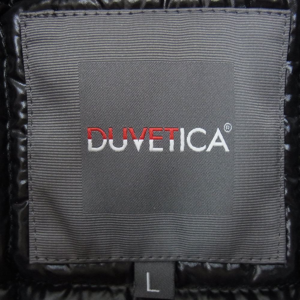 DUVETICA デュベティカ 国内正規品 POLINICE ポリニーチェ ドンキーカラー 袖レザー切替 スタジャン スタジアム ダウンジャケット  ブラック系 L【中古】