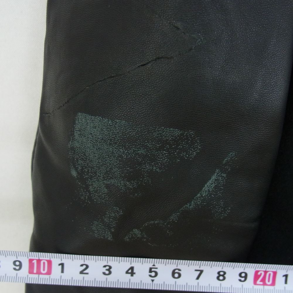 DUVETICA デュベティカ 国内正規品 POLINICE ポリニーチェ ドンキーカラー 袖レザー切替 スタジャン スタジアム ダウンジャケット  ブラック系 L【中古】