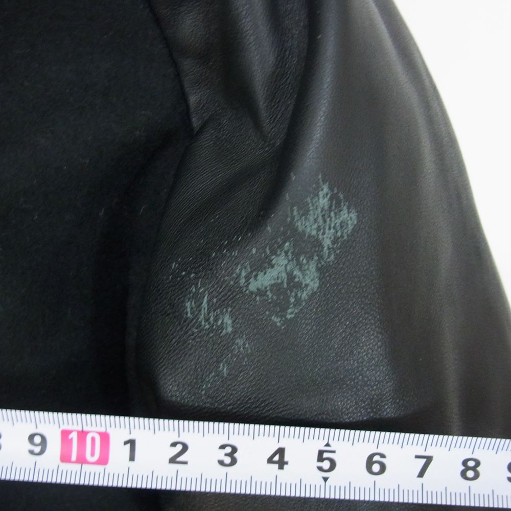 DUVETICA デュベティカ 国内正規品 POLINICE ポリニーチェ ドンキーカラー 袖レザー切替 スタジャン スタジアム ダウンジャケット  ブラック系 L【中古】