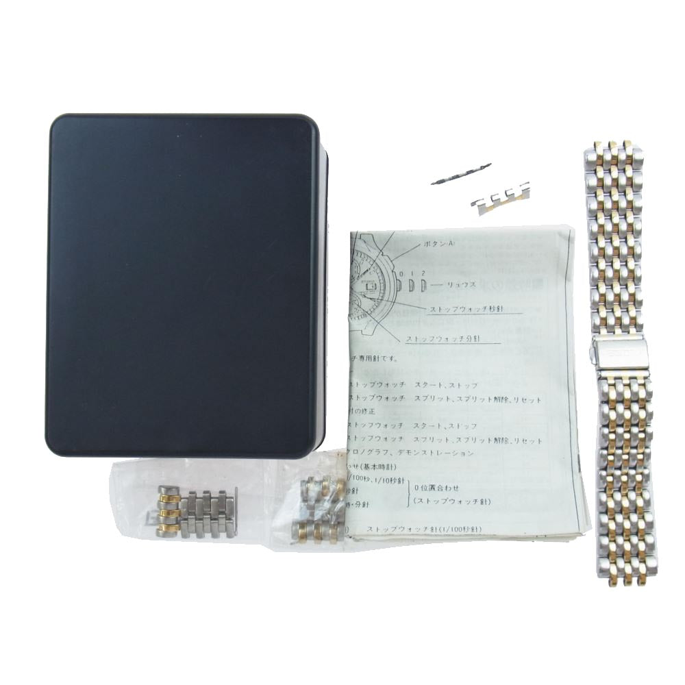 SEIKO セイコー 7T59-7A10 クロノグラフ デイデイト クォーツ 時計 ウォッチ シルバー系 ゴールド系【中古】