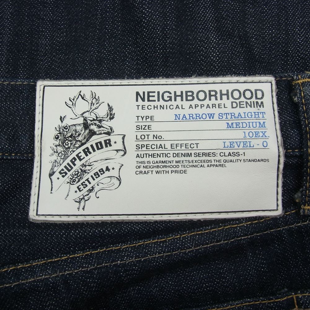 NEIGHBORHOOD ネイバーフッド 10SS 101DCNH-PTM03 RIGID NARROW 14OZ PT リジット ナロー デニム パンツ インディゴブルー系 M【中古】
