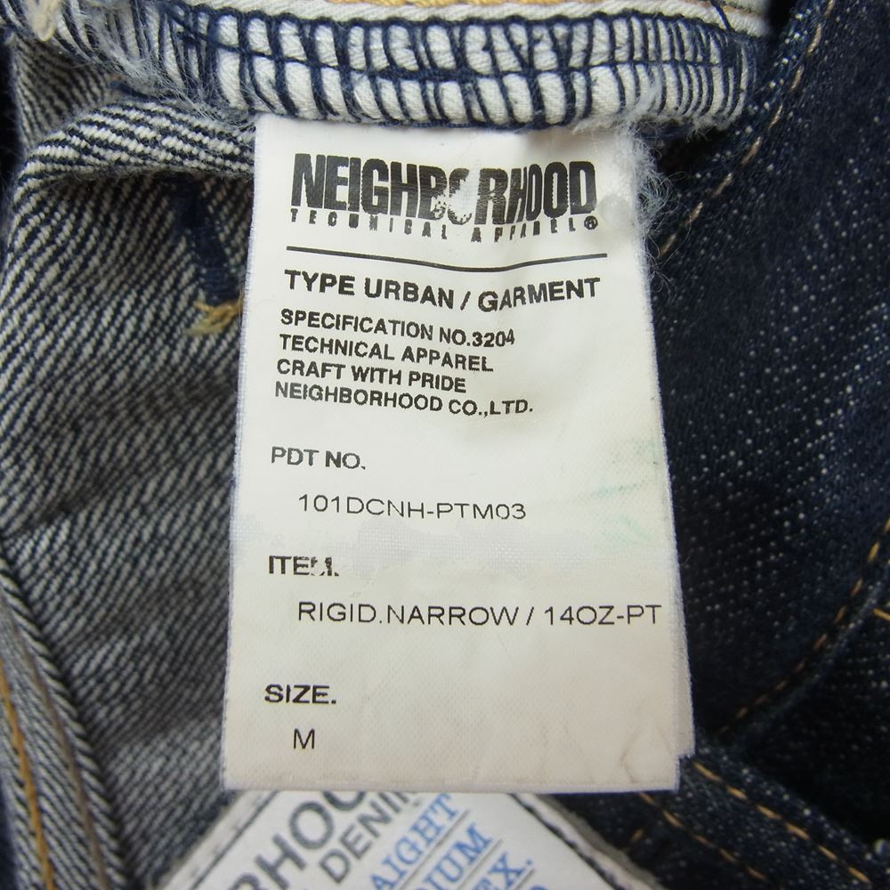 NEIGHBORHOOD ネイバーフッド 10SS 101DCNH-PTM03 RIGID NARROW 14OZ PT リジット ナロー デニム パンツ インディゴブルー系 M【中古】