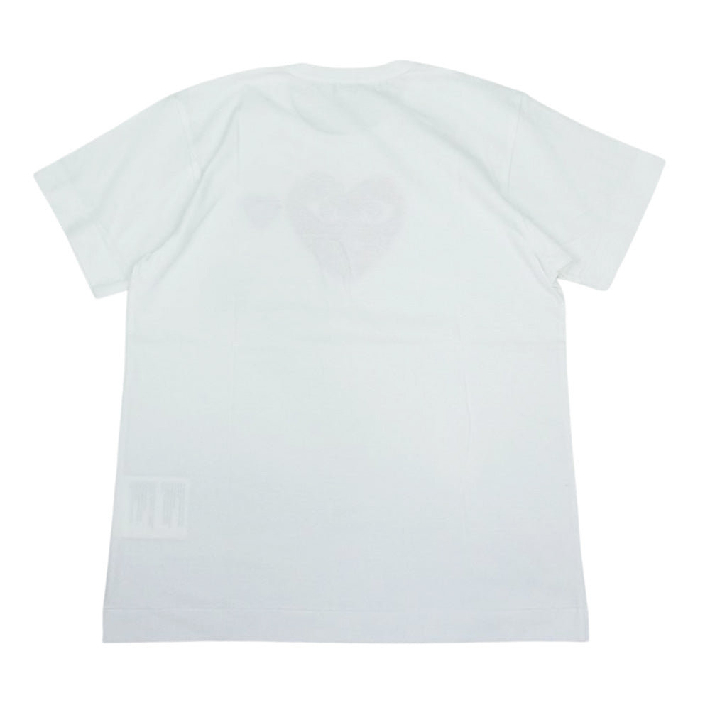 PLAY COMME des GARCONS プレイコムデギャルソン AZ-T091 ハートプリント ハートワッペン Tシャツ カットソー ホワイト系 L【極上美品】【中古】