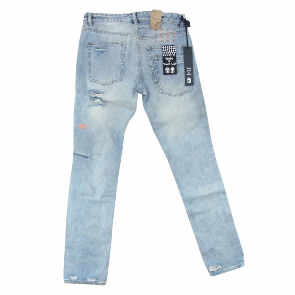 スビ KS5000001350 Kith Ksubi Travis Scott Chitch Denim トラヴィススコット ダメージ加工 デニム インディゴブルー系 32【極上美品】【中古】