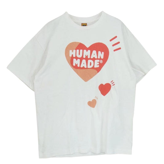HUMAN MADE ヒューマンメイド ハート ロゴ 半袖 Tシャツ ホワイト系 L【中古】