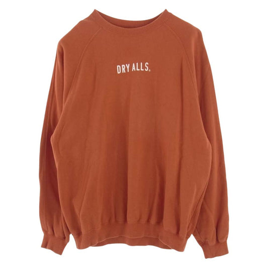 HUMAN MADE ヒューマンメイド DRY ALLS バックロゴ クルーネック スウェット オレンジ系 L【中古】