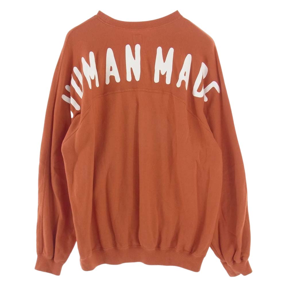 HUMAN MADE ヒューマンメイド DRY ALLS バックロゴ クルーネック スウェット オレンジ系 L【中古】