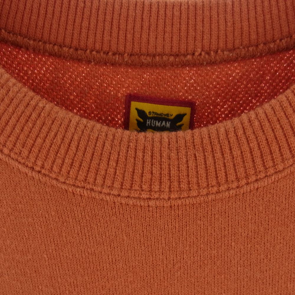 HUMAN MADE ヒューマンメイド DRY ALLS バックロゴ クルーネック スウェット オレンジ系 L【中古】