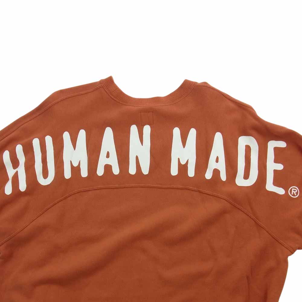 HUMAN MADE ヒューマンメイド DRY ALLS バックロゴ クルーネック スウェット オレンジ系 L【中古】