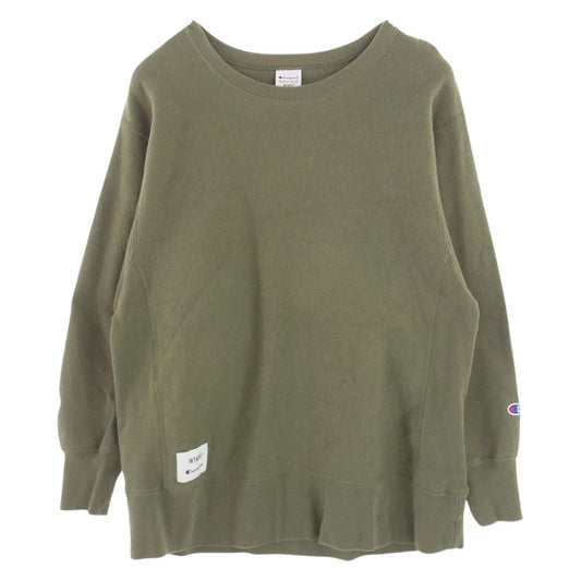 WTAPS ダブルタップス 21AW C8-T016 × Champion チャンピオン CREW REVERSE WEAVE リバースウィーブ アカデミー クルーネック スウェット M【中古】