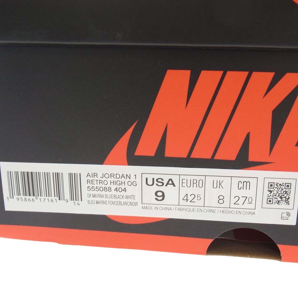 NIKE ナイキ 555088 404 Air Jordan 1 Retro High OG Dark Marina Blue ナイキ エアジョーダン 1 レトロ ハイ OG ダークマリーナブルー スニーカー ブラック系 ブルー系 27cm【中古】