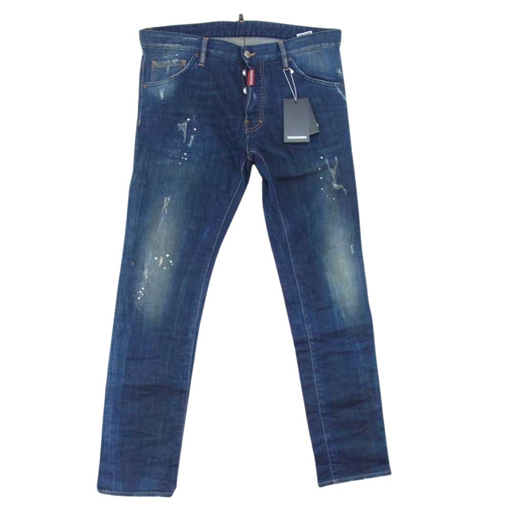 DSQUARED2 ディースクエアード S74LA0831 S30342 国内正規品 COOL GUY JEANS クールガイ ジーンズ デニム パンツ インディゴブルー系 50【新古品】【未使用】【中古】